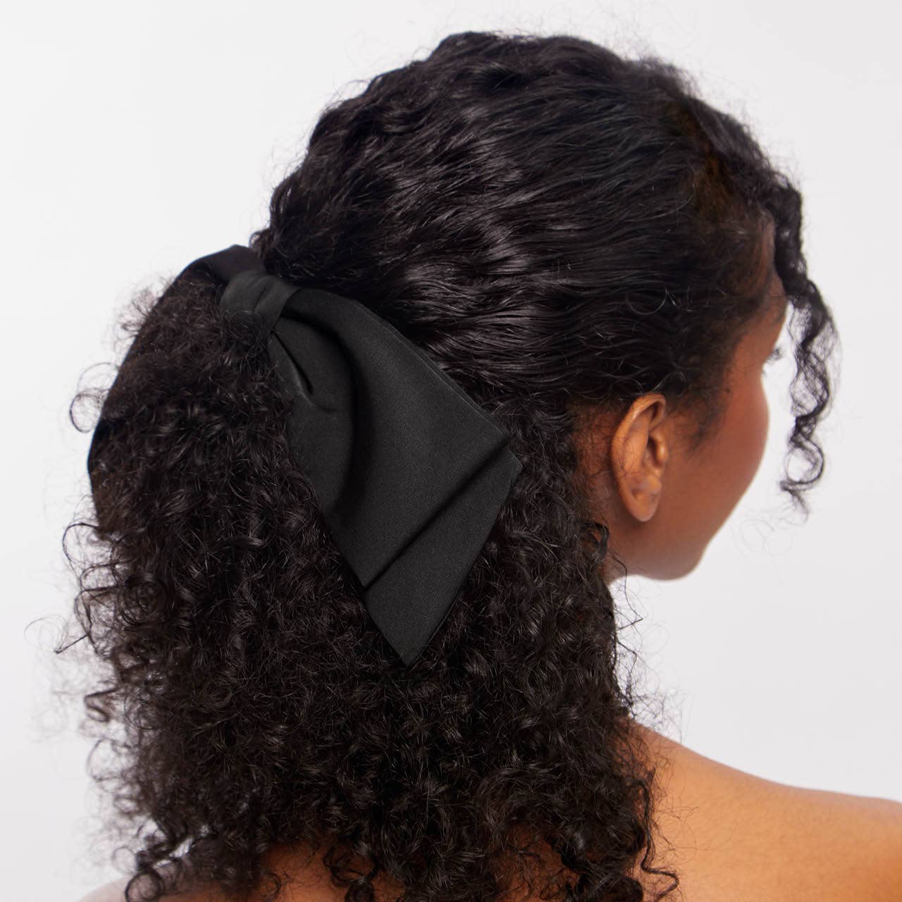 Recycled Fabric Bow Hair Clip 1pc- Black