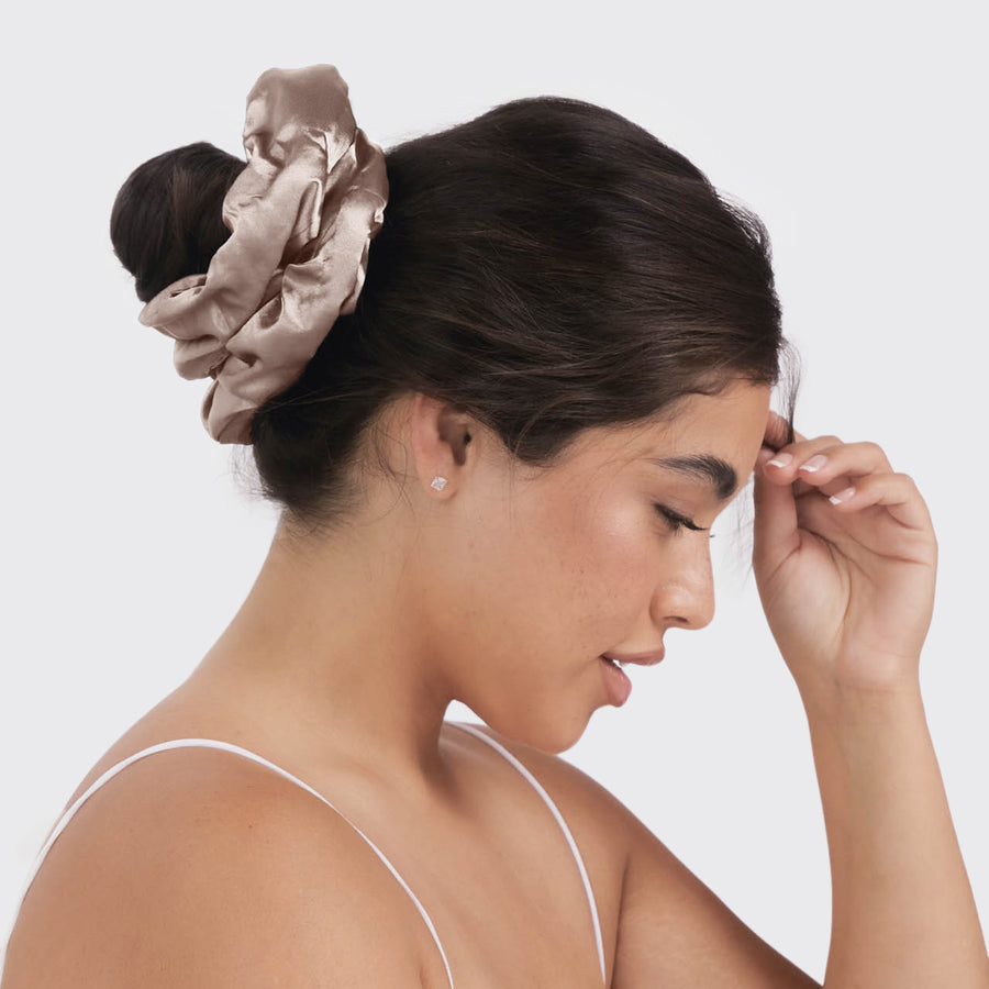 Satin Pillow Scrunchies (2 Pack: Black/Gold)