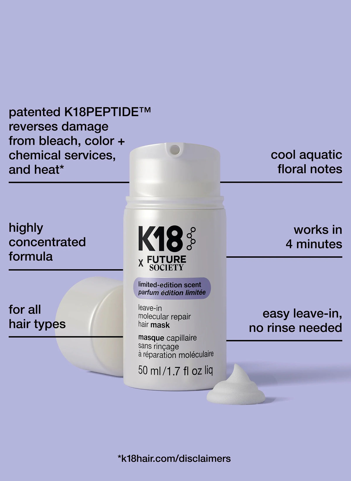 K18 x Future Society Leave-In Molecular Repair Mask