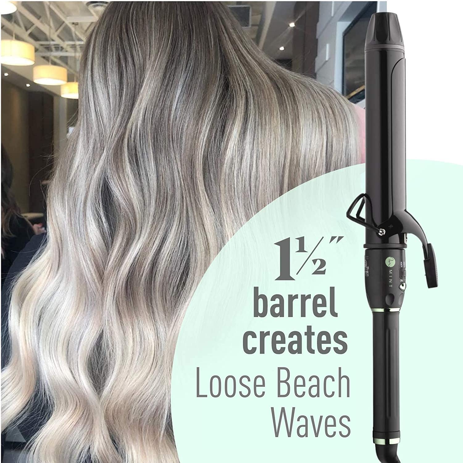 1.5" Xtra Long Barrel Curling Iron - Mint Tools - SALON SOCIETY